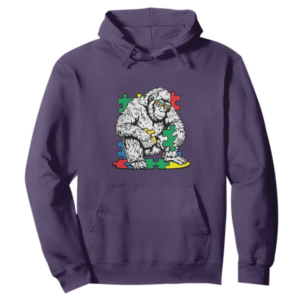 Autism Awareness Bigfoot Puzzle Autistic Warrior Hoodie TS09 Purple Printyourwear