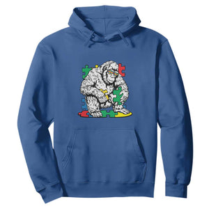 Autism Awareness Bigfoot Puzzle Autistic Warrior Hoodie TS09 Royal Blue Printyourwear