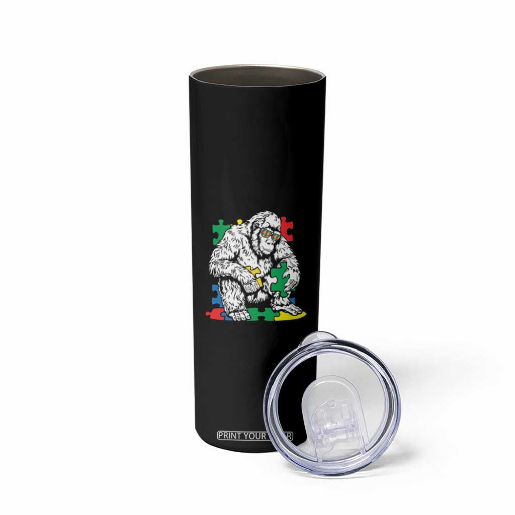 Autism Awareness Bigfoot Puzzle Autistic Warrior Skinny Tumbler TS09 Print Your Wear