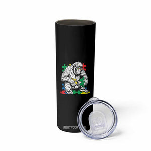 Autism Awareness Bigfoot Puzzle Autistic Warrior Skinny Tumbler TS09 Print Your Wear