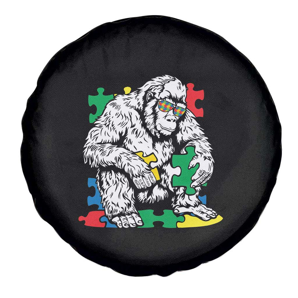 Autism Awareness Bigfoot Puzzle Autistic Warrior Spare Tire Cover TS09 Print Your Wear