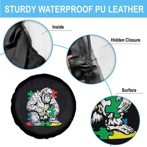 Autism Awareness Bigfoot Puzzle Autistic Warrior Spare Tire Cover TS09 Print Your Wear