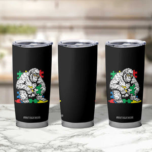 Autism Awareness Bigfoot Puzzle Autistic Warrior Tumbler Cup TS09 Print Your Wear