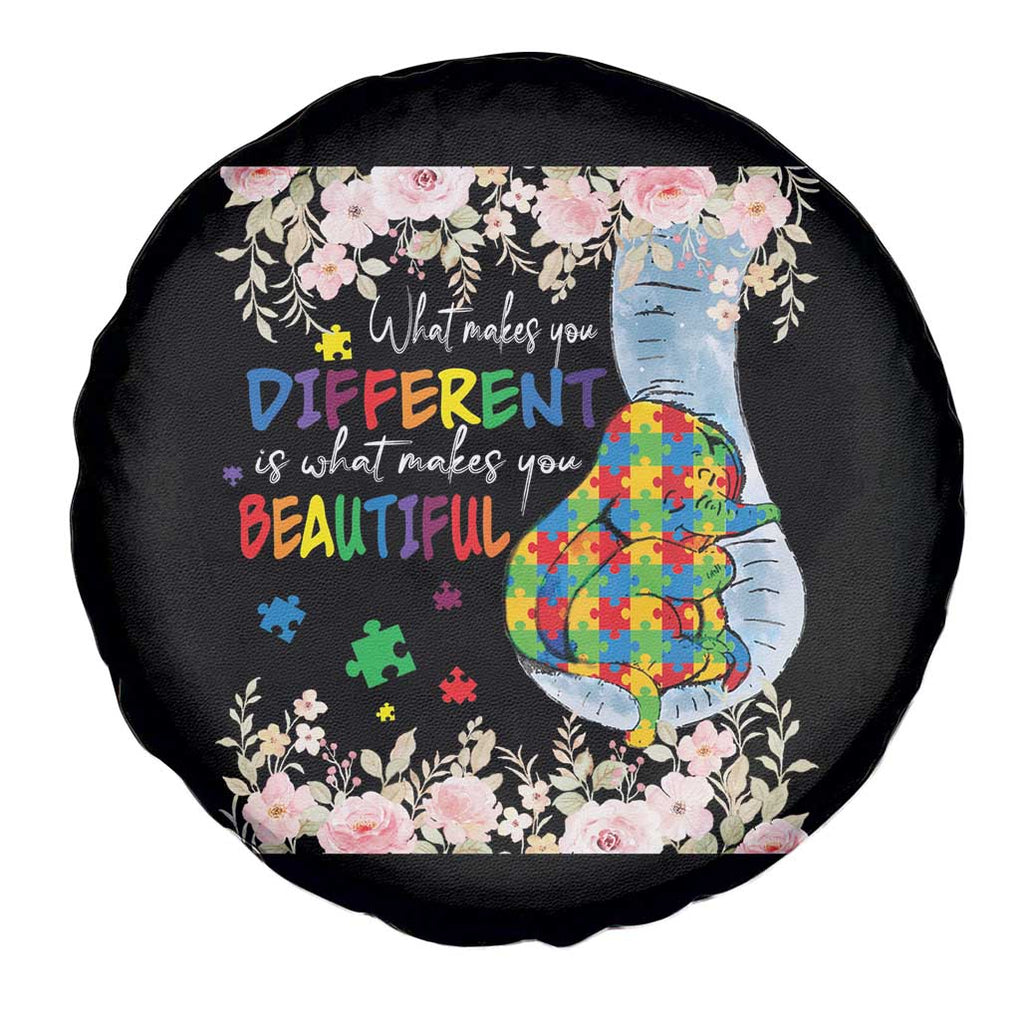 Autism Awareness Spare Tire Cover What Makes You Different Is What Makes You Beautiful Autistic Elephant Mom TS09 Print Your Wear