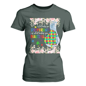 Autism Awareness T Shirt For Women What Makes You Different Is What Makes You Beautiful Autistic Elephant Mom TS09 Dark Forest Green Print Your Wear