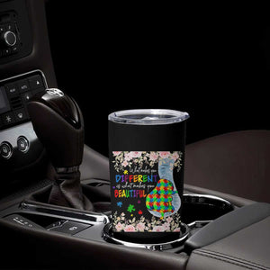 Autism Awareness Tumbler Cup What Makes You Different Is What Makes You Beautiful Autistic Elephant Mom TS09 Print Your Wear
