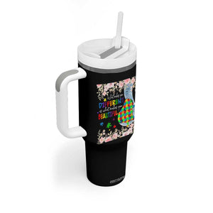 Autism Awareness Tumbler With Handle What Makes You Different Is What Makes You Beautiful Autistic Elephant Mom TS09 Print Your Wear