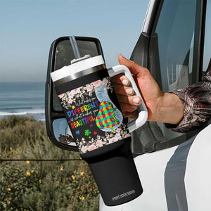 Autism Awareness Tumbler With Handle What Makes You Different Is What Makes You Beautiful Autistic Elephant Mom TS09 Print Your Wear