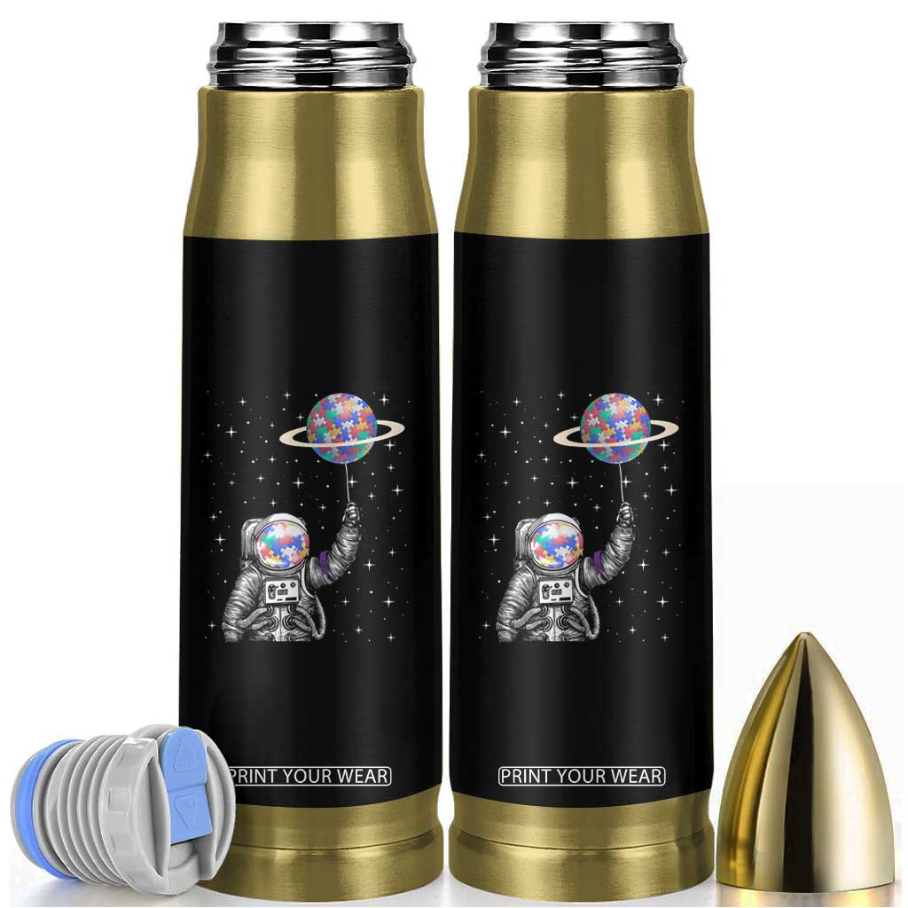 Autism Awareness Bullet Tumbler Astronaut Puzzle Balloon Autistic Outer Space TS09 Black Print Your Wear