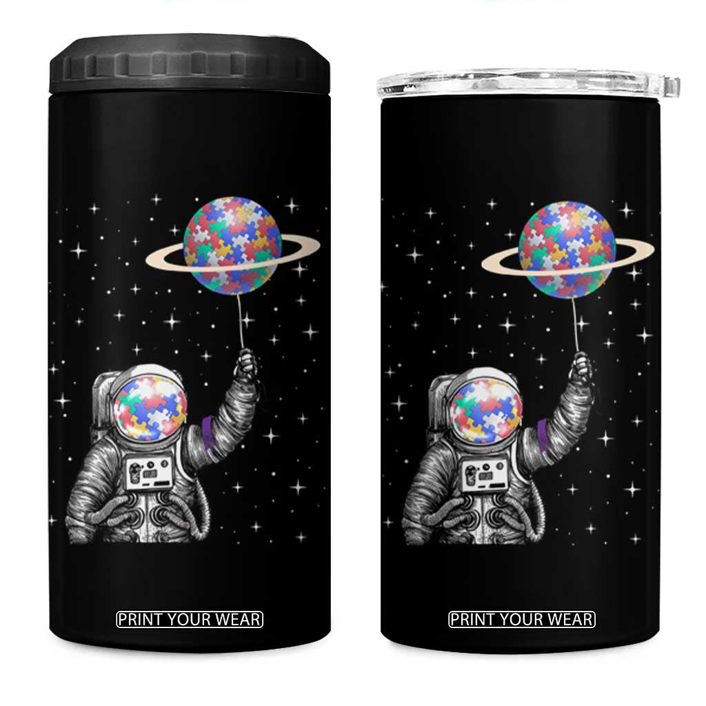 Autism Awareness 4 in 1 Can Cooler Tumbler Astronaut Puzzle Balloon Autistic Outer Space TS09 One Size: 16 oz Black Print Your Wear
