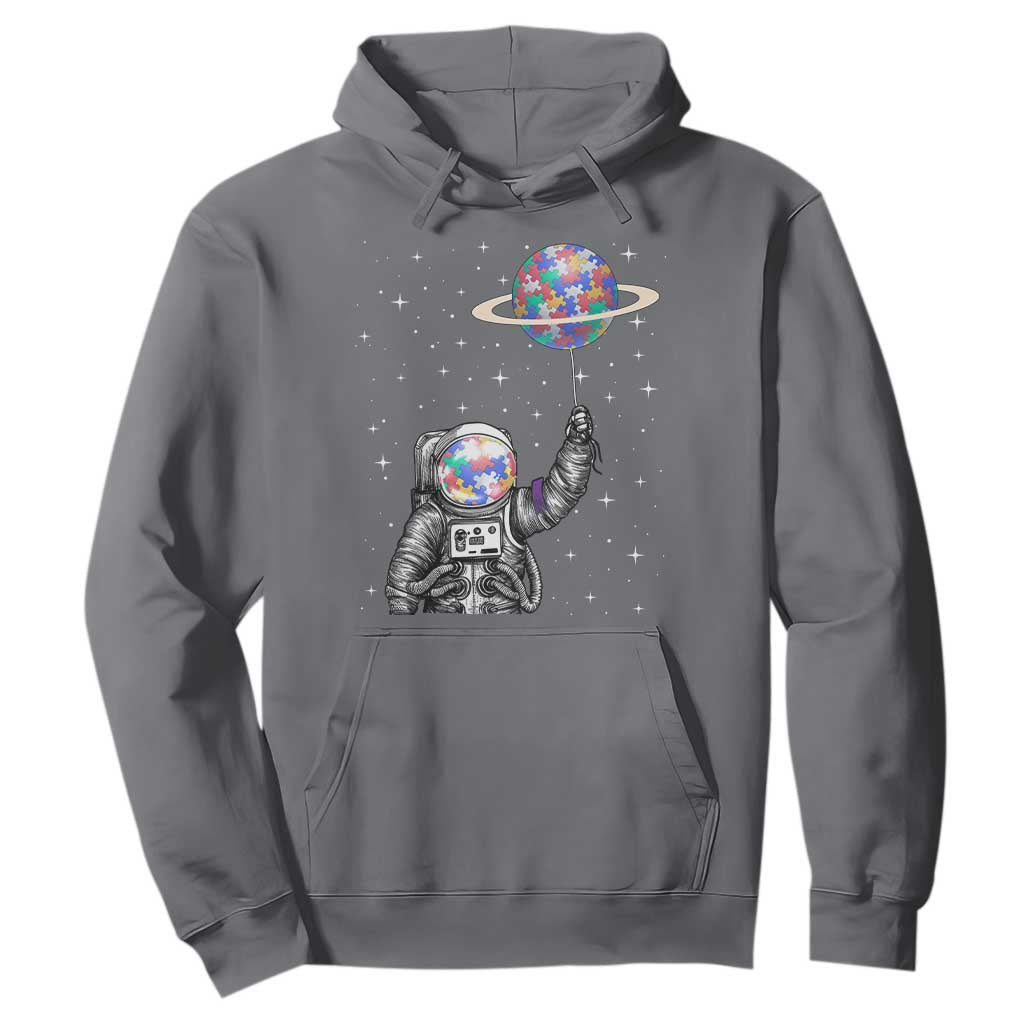 Autism Awareness Hoodie Astronaut Puzzle Balloon Autistic Outer Space TS09 Charcoal Printyourwear