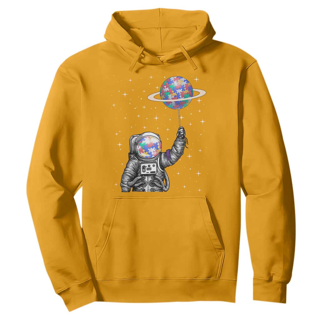 Autism Awareness Hoodie Astronaut Puzzle Balloon Autistic Outer Space TS09 Gold Printyourwear