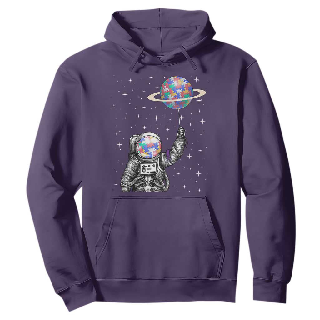 Autism Awareness Hoodie Astronaut Puzzle Balloon Autistic Outer Space TS09 Purple Printyourwear