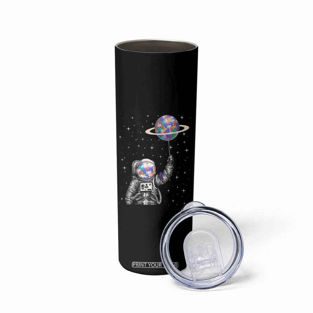 Autism Awareness Skinny Tumbler Astronaut Puzzle Balloon Autistic Outer Space TS09 Print Your Wear