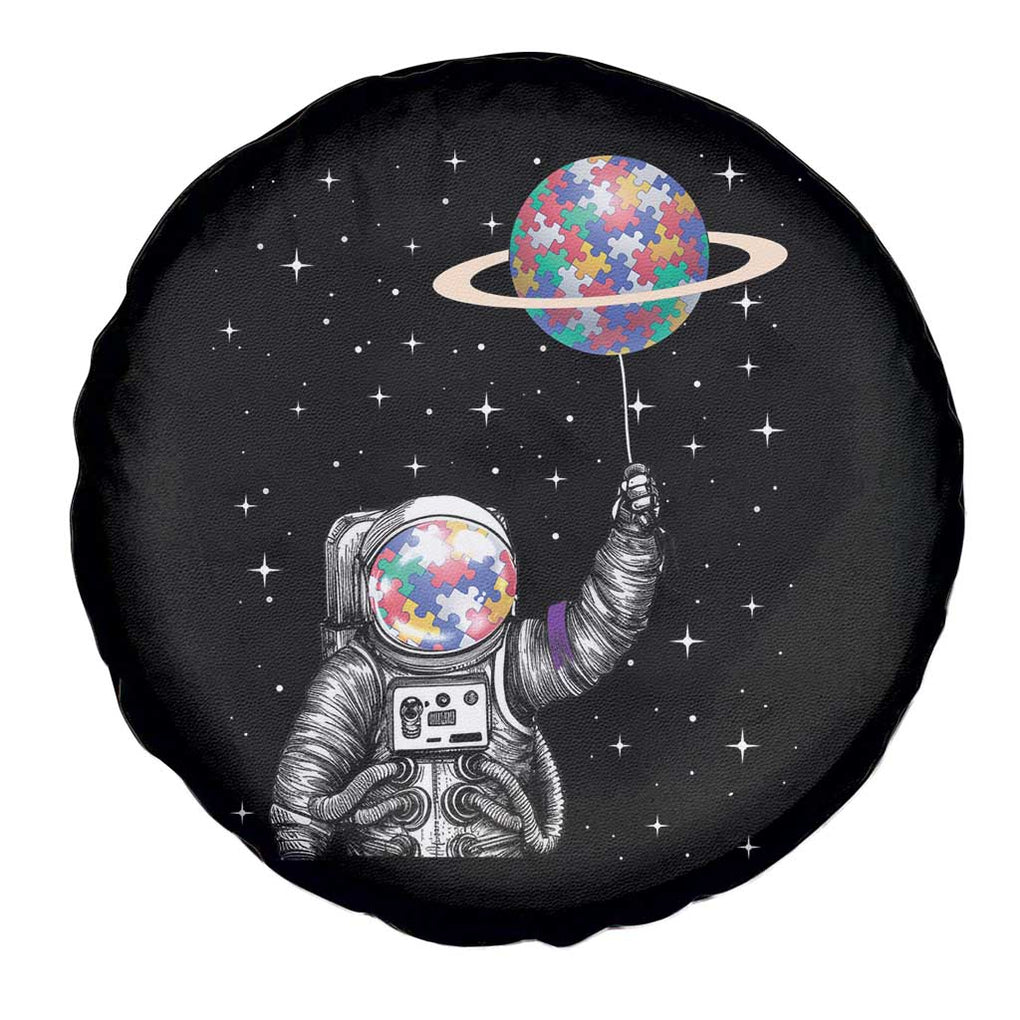 Autism Awareness Spare Tire Cover Astronaut Puzzle Balloon Autistic Outer Space TS09 Print Your Wear