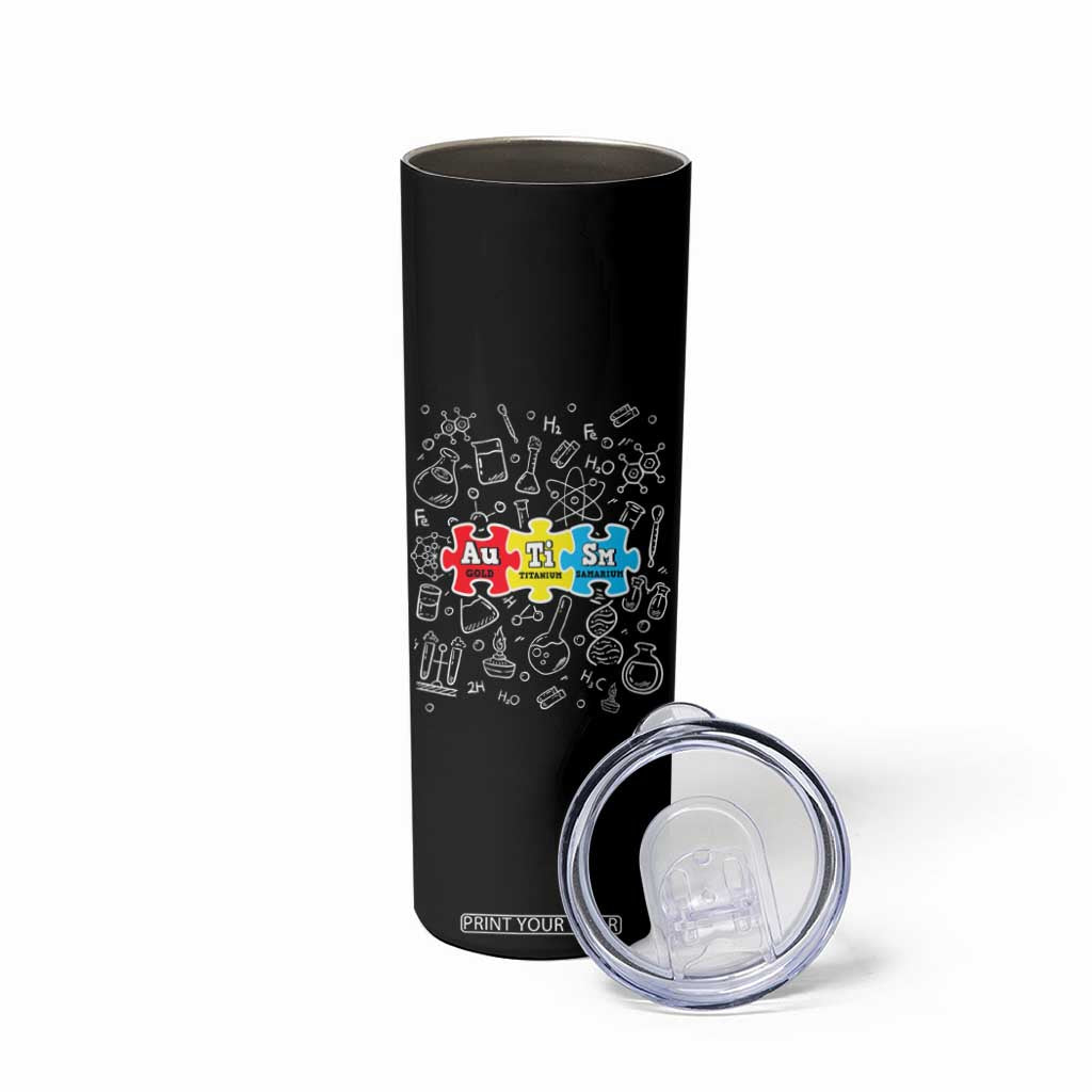Autism Awareness Puzzle Periodic Table Autistic Skinny Tumbler TS09 Print Your Wear