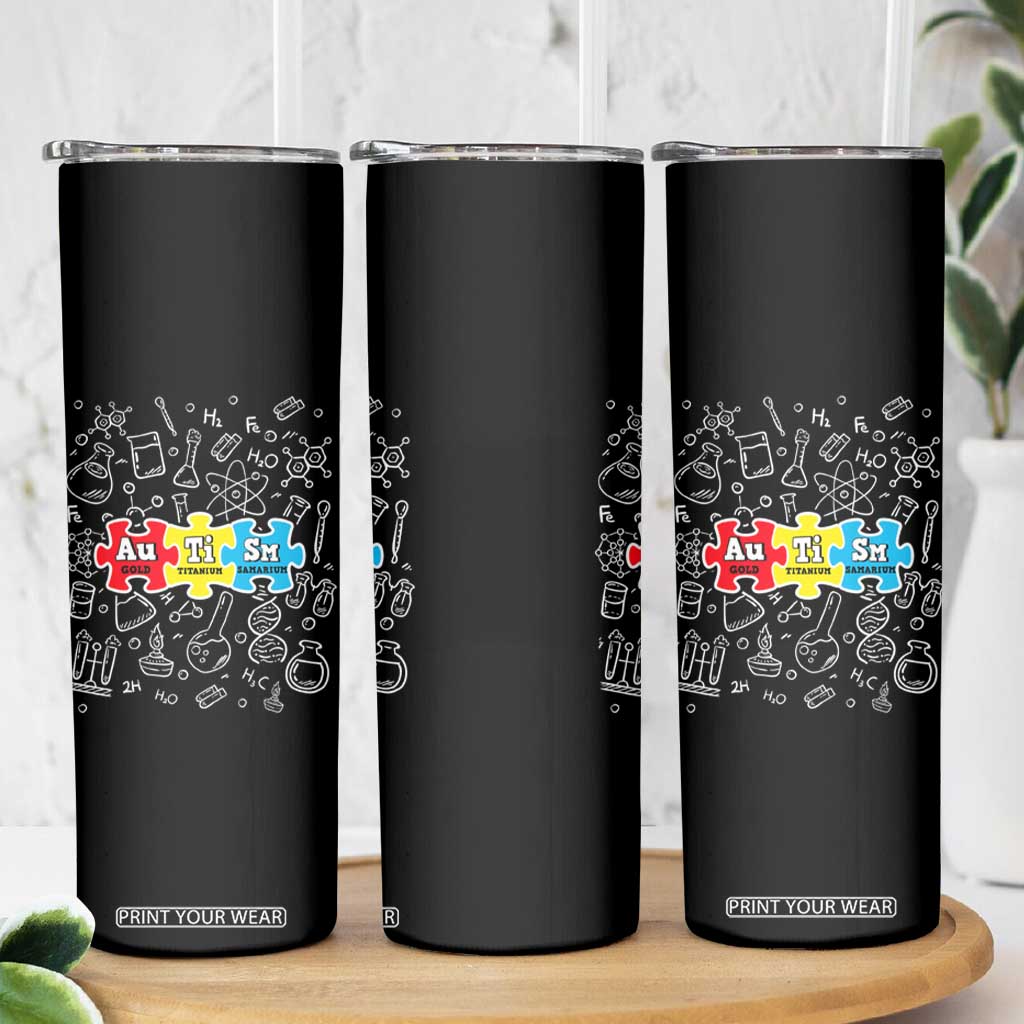 Autism Awareness Puzzle Periodic Table Autistic Skinny Tumbler TS09 Print Your Wear