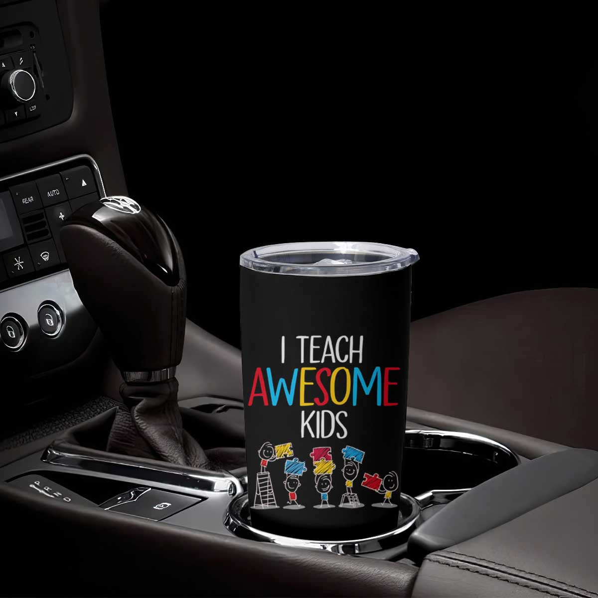 Autism Awareness Tumbler Cup I Teach Awesome Kids Funny Puzzle Special Education Teacher TS09 Print Your Wear