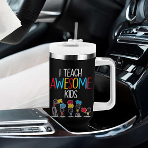 Autism Awareness Tumbler With Handle I Teach Awesome Kids Funny Puzzle Special Education Teacher TS09 Print Your Wear