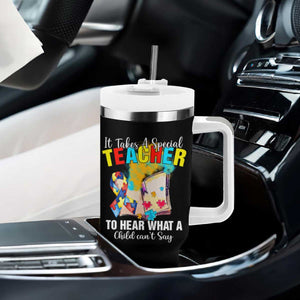 Autism Awareness Tumbler With Handle It Takes A Special Teacher To Hear What A Child Can't Say TS09 Print Your Wear