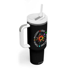 Autism Awareness Tumbler With Handle Special Teacher Teach Accept Understand Love TS09 Print Your Wear