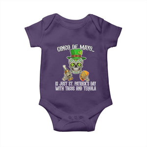 Cinco De Mayo Is Just St Patrick's Day With Tacos And Tequila Baby Onesie TS09 Purple Print Your Wear