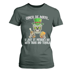 Cinco De Mayo Is Just St Patrick's Day With Tacos And Tequila T Shirt For Women TS09 Dark Forest Green Print Your Wear