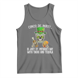 Cinco De Mayo Is Just St Patrick's Day With Tacos And Tequila Tank Top TS09 Black Heather Print Your Wear