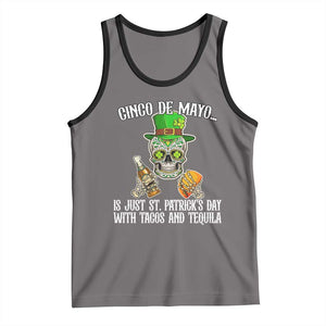 Cinco De Mayo Is Just St Patrick's Day With Tacos And Tequila Tank Top TS09 Deep Heather Black Print Your Wear