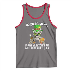Cinco De Mayo Is Just St Patrick's Day With Tacos And Tequila Tank Top TS09 Deep Heather Red Print Your Wear