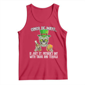 Cinco De Mayo Is Just St Patrick's Day With Tacos And Tequila Tank Top TS09 Red Print Your Wear