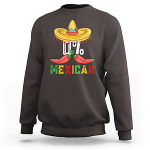 Funny Cinco De Mayo Sweatshirt 0% Mexican Fiesta Sombrero TS09 Dark Chocolate Printyourwear