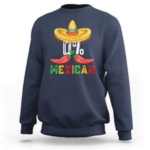 Funny Cinco De Mayo Sweatshirt 0% Mexican Fiesta Sombrero TS09 Navy Printyourwear