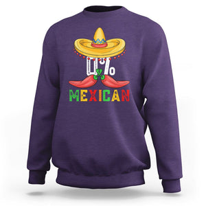 Funny Cinco De Mayo Sweatshirt 0% Mexican Fiesta Sombrero TS09 Purple Printyourwear