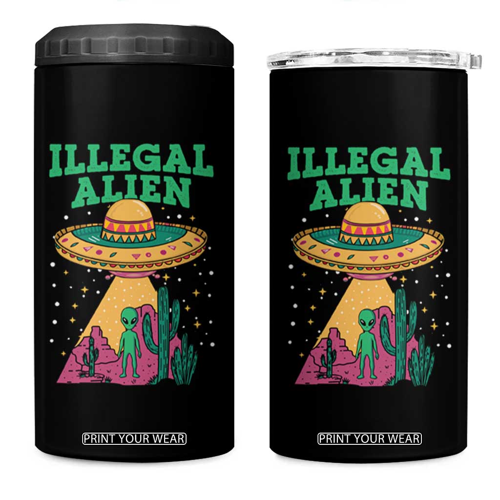 Funny Mexican Illegal Alien 4 in 1 Can Cooler Tumbler TS09 One Size: 16 oz Black Print Your Wear