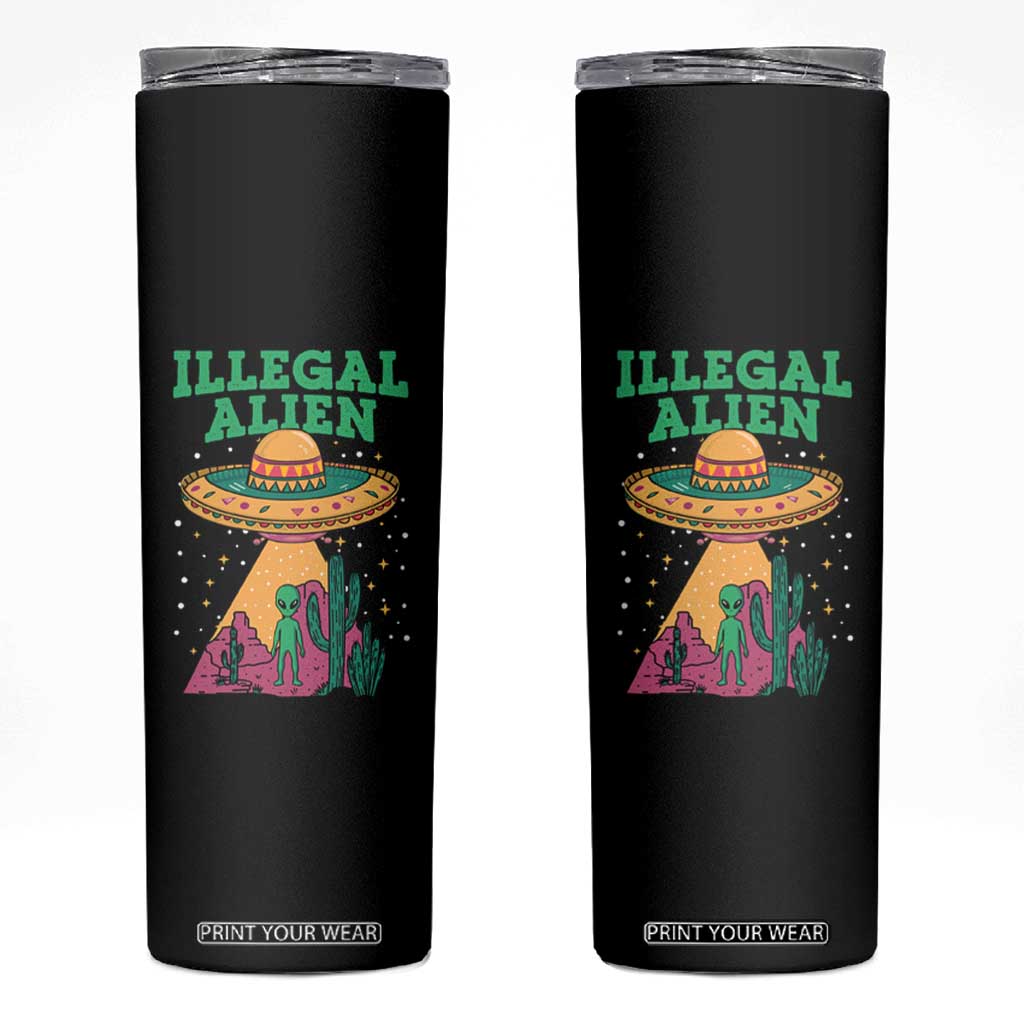 Funny Mexican Illegal Alien Skinny Tumbler TS09 Black Print Your Wear