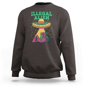 Funny Mexican Illegal Alien Sweatshirt TS09 Dark Chocolate Printyourwear