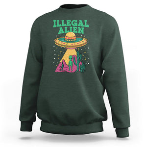 Funny Mexican Illegal Alien Sweatshirt TS09 Dark Forest Green Printyourwear