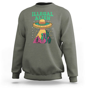 Funny Mexican Illegal Alien Sweatshirt TS09 Military Green Printyourwear