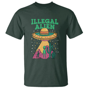 Funny Mexican Illegal Alien T Shirt TS09 Dark Forest Green Printyourwear