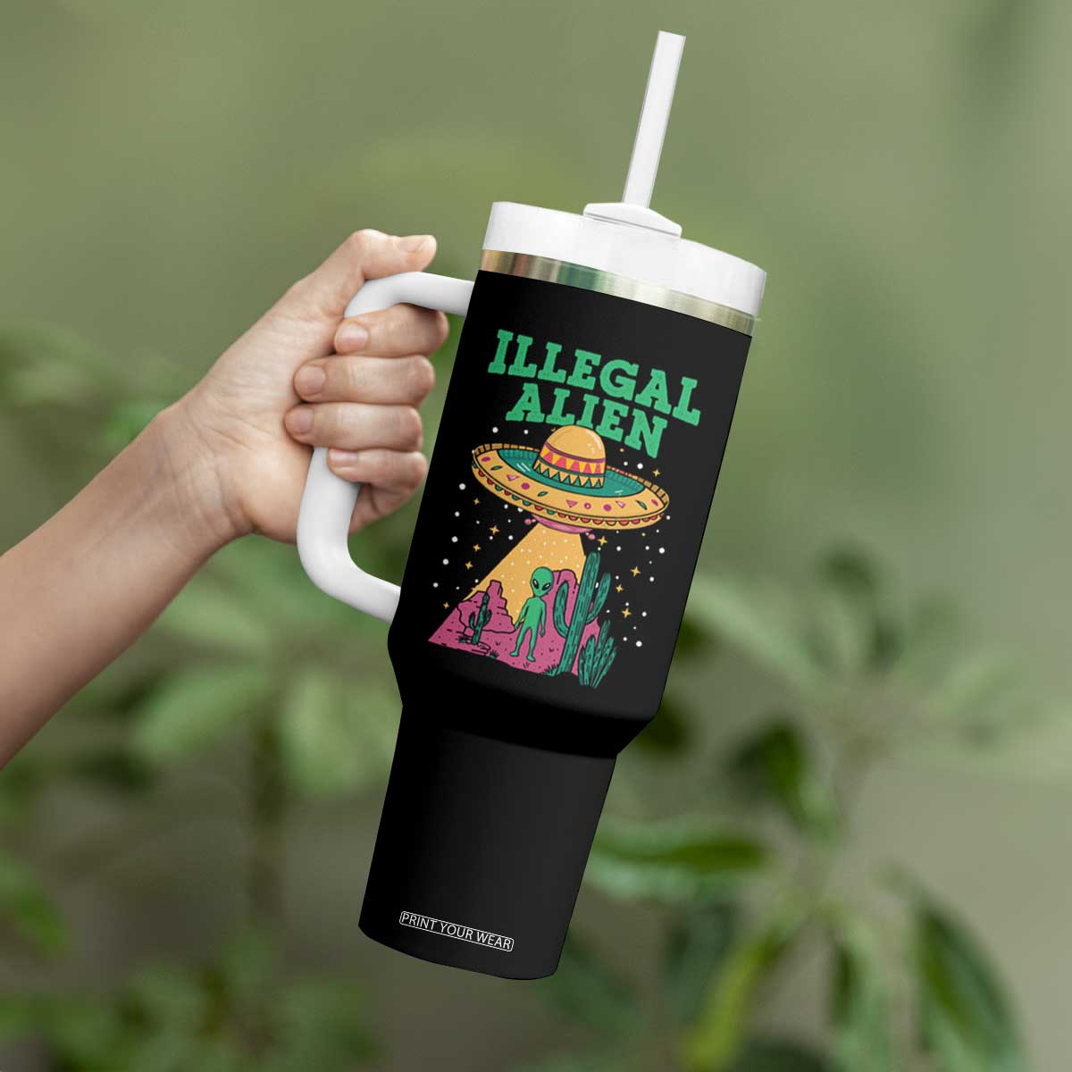 Funny Mexican Illegal Alien Tumbler With Handle TS09 Print Your Wear