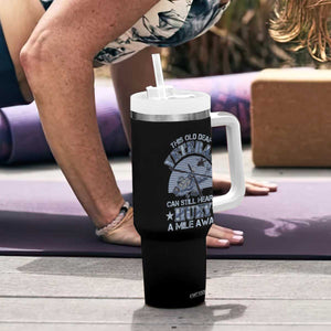 Helicopter Pilot Veteran Tumbler With Handle This Old Deaf Veteran Can Still Hear A Huey A Mile Away TS09 Print Your Wear