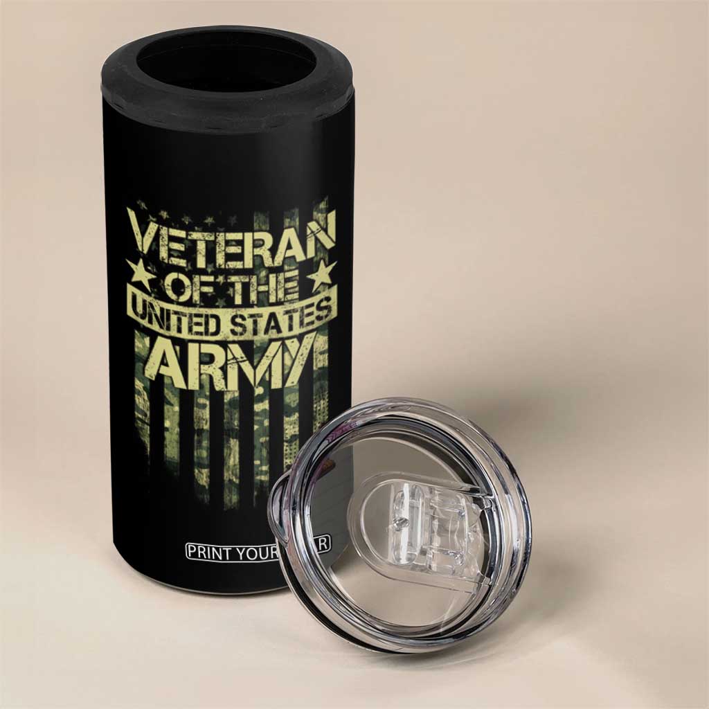 Veteran Of The United States Army 4 in 1 Can Cooler Tumbler TS09 Print Your Wear