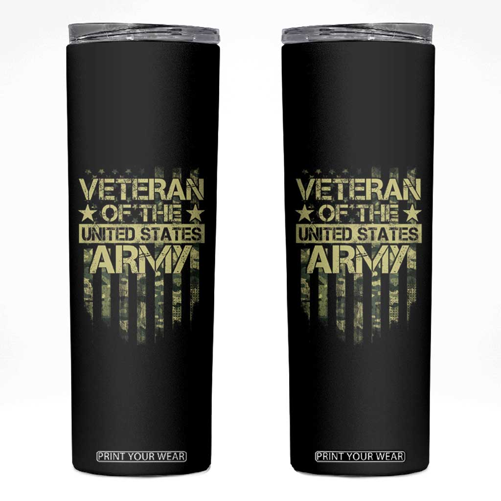 Veteran Of The United States Army Skinny Tumbler TS09 Black Print Your Wear
