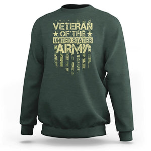 Veteran Of The United States Army Sweatshirt TS09 Dark Forest Green Print Your Wear