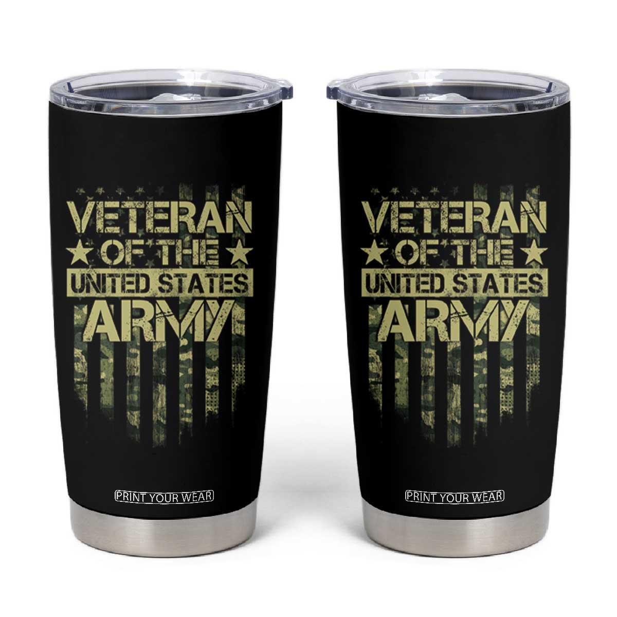 Veteran Of The United States Army Tumbler Cup TS09 Black Print Your Wear