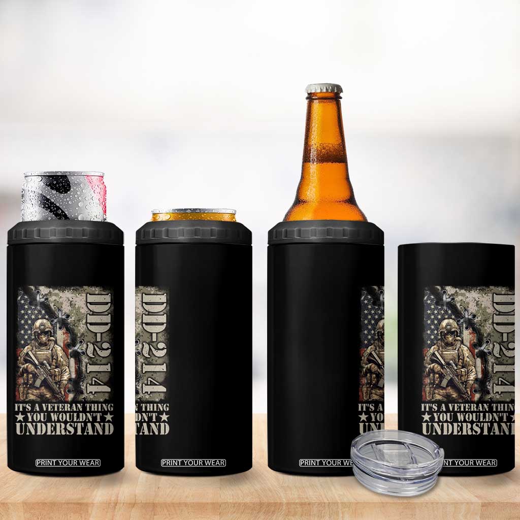 Army Forces Retirement DD-214 4 in 1 Can Cooler Tumbler It's A Veteran Thing You Wouldn't Understand TS09 Print Your Wear