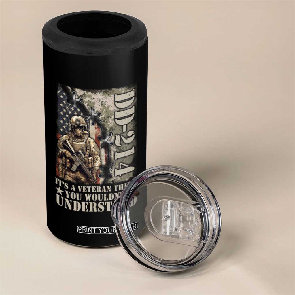 Army Forces Retirement DD-214 4 in 1 Can Cooler Tumbler It's A Veteran Thing You Wouldn't Understand TS09 Print Your Wear