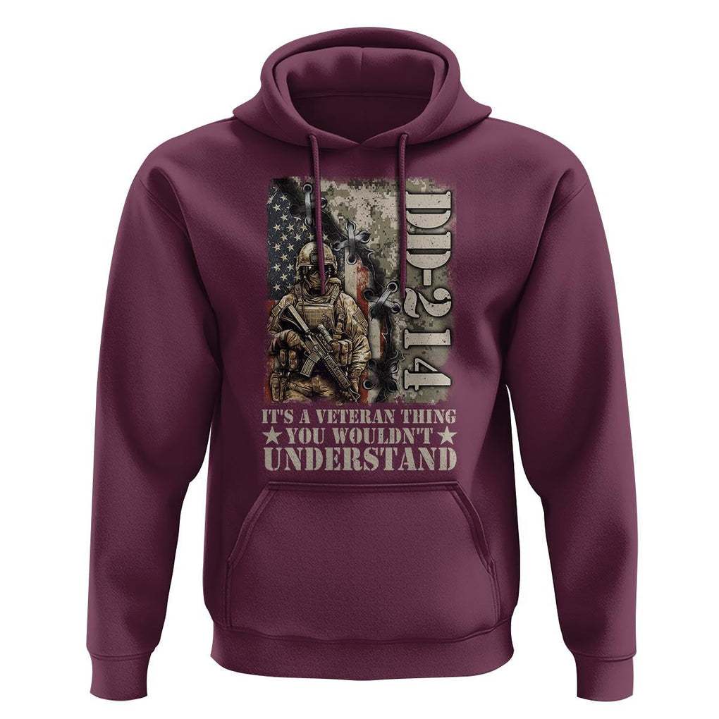 Army Forces Retirement DD-214 Hoodie It's A Veteran Thing You Wouldn't Understand TS09 Maroon Print Your Wear
