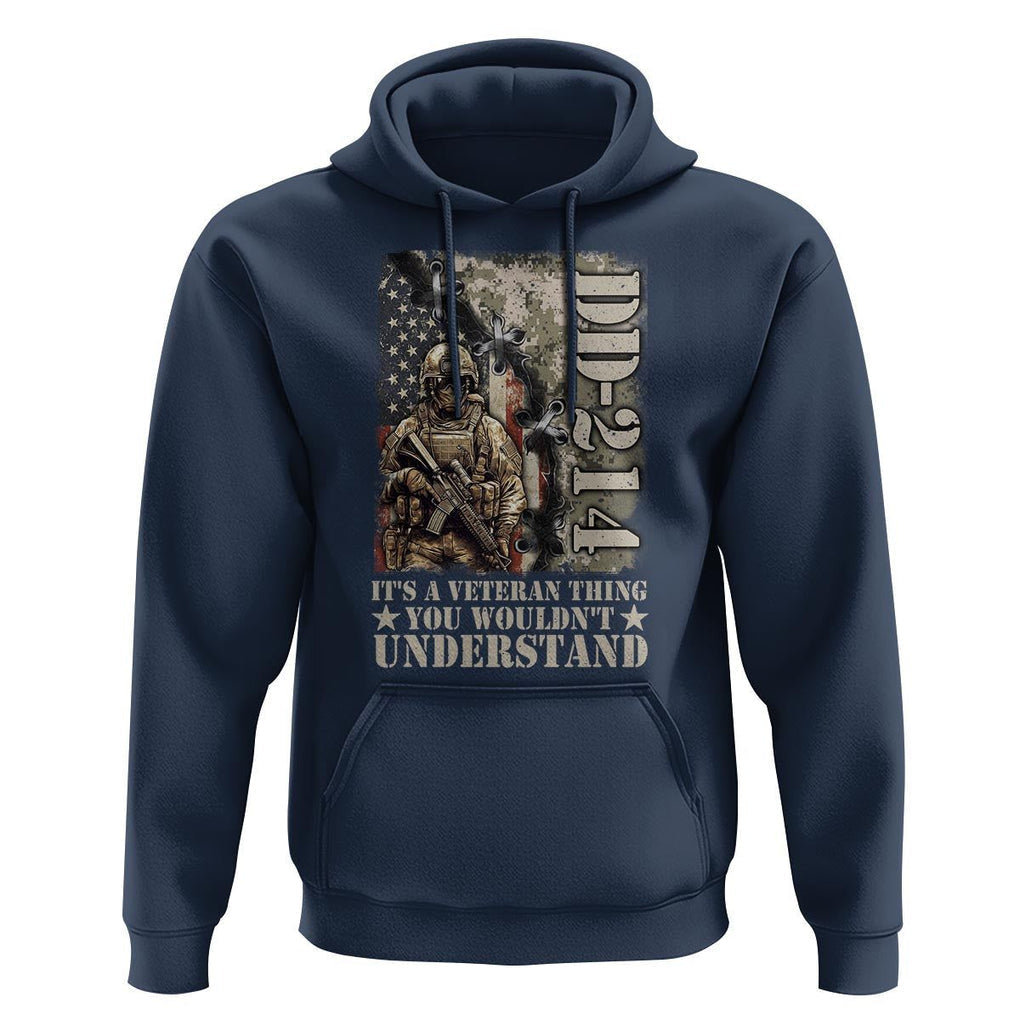 Army Forces Retirement DD-214 Hoodie It's A Veteran Thing You Wouldn't Understand TS09 Navy Print Your Wear